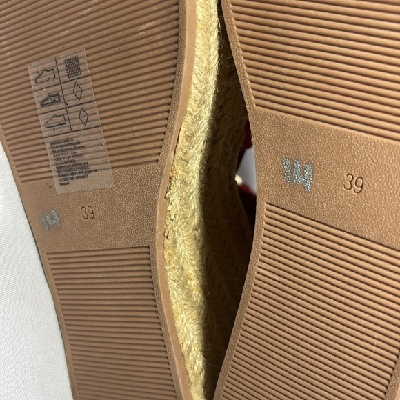 H&M Orange Suede Espadrille Wedge Sandals Size 39 - Picture 3 of 6